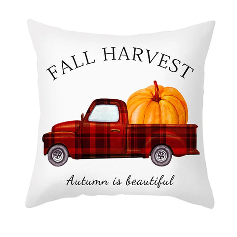 Cushion Cover Autumn Decoration – 45x45 cm Outdoor Farmhouse Throw Pillow for Sofa & Housewarming Gift