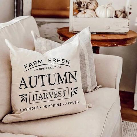 Cushion Cover Autumn Decor – 45x45 cm Farmhouse Throw Pillowcase for Living Room & More