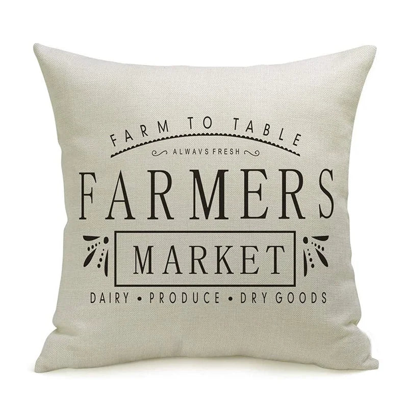 Cushion Cover Autumn Decor – 45x45 cm Farmhouse Throw Pillowcase for Living Room & More