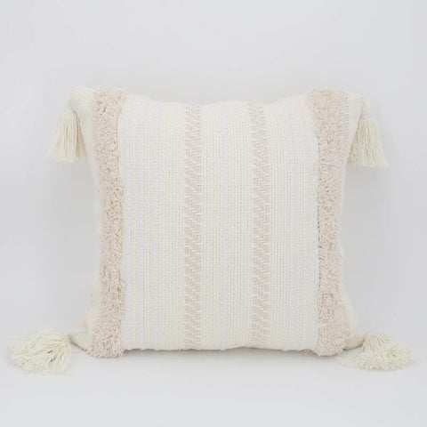 Handwoven Plush Velvet Tassel Cushion Cover – Designer 45x45cm Pillowcase for Luxe Interiors & Sophisticated Comfort