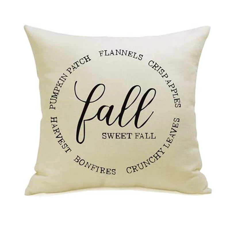 Cushion Cover Autumn Decoration – 45x45 cm Outdoor Farmhouse Throw Pillow for Sofa & Housewarming Gift