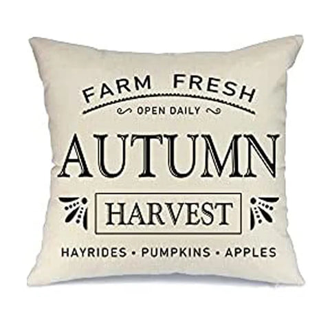 Cushion Cover Autumn Decor – 45x45 cm Farmhouse Throw Pillowcase for Living Room & More