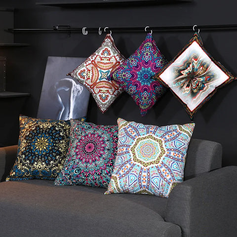 Retro Ethnic Paisley Cushion Cover – 45x45cm Decorative Pillow Case for Home, Car & Office