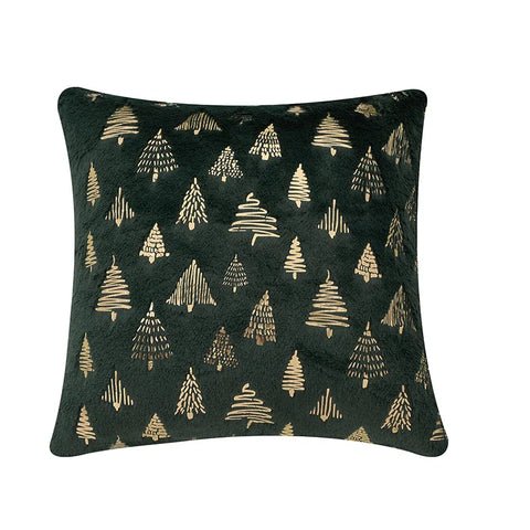 Elegant Green Hot Stamping Cushion Cover – 45x45cm Luxe Pillowcase for Living Room & Festive Decor