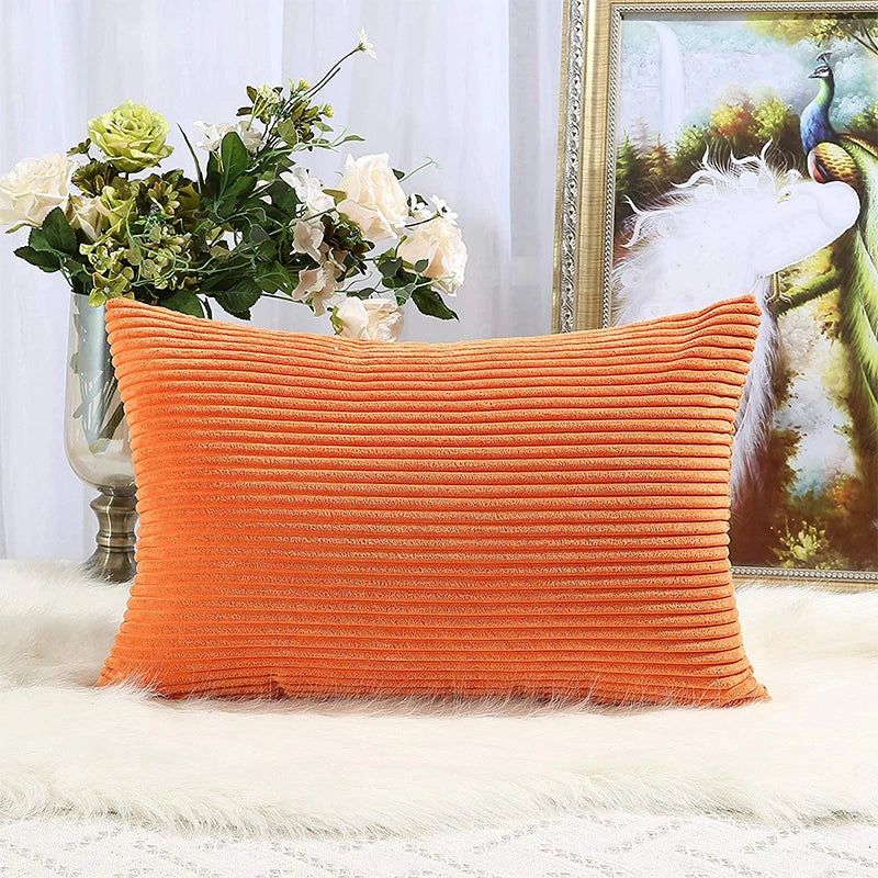 Soft Velvet Corduroy Pillow Cover – 30x50 cm Decorative Couch & Sofa Cushion for Home Decor