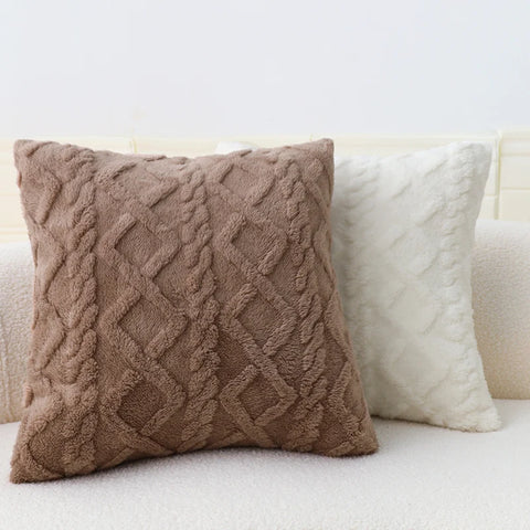 Elegant Velvet Geometric Cushion Cover – 45x45cm Plush Accent for Luxe Living Spaces