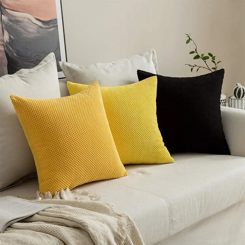 Soft Corduroy Cushion Cover – 45x45 cm Solid Pillow Case for Sofa, Couch & Home Decor